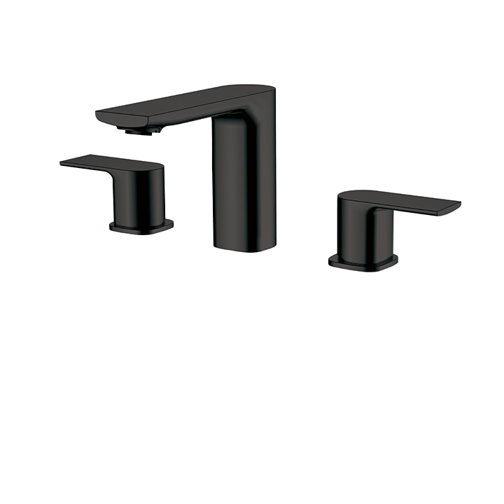 Aquabrass 15016 Midtown Widespread Lav. Faucet 8&quot;Cc Electro Black