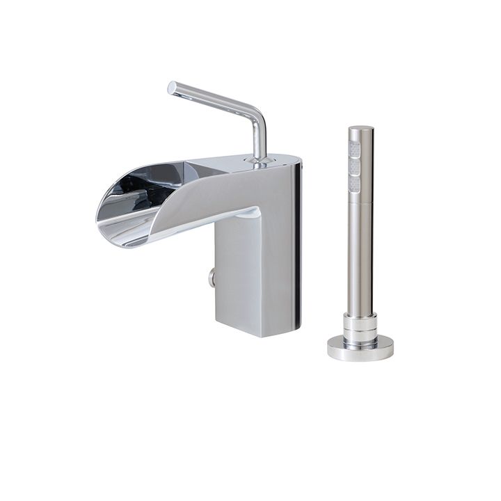 Aquabrass 32074 Loveme 2 Piece Deckmount Tub Filler With Handshower Polished Chrome