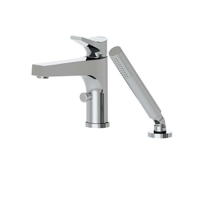 Aquabrass 17074 Metro 2 Piece Deckmount Tub Filler With Handshower Polished Chrome