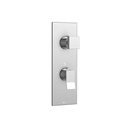 Aquabrass S8376 Chicane Square Trim Set For Thermostatic Valve 12123 3 Way Shared Functions Brushed Nickel