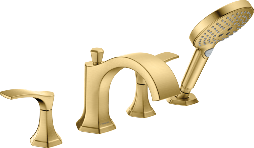 Hansgrohe 04817250 4 Hole Roman Tub Set Trim With 1.75 Gpm Handshower Brushed Gold Optic