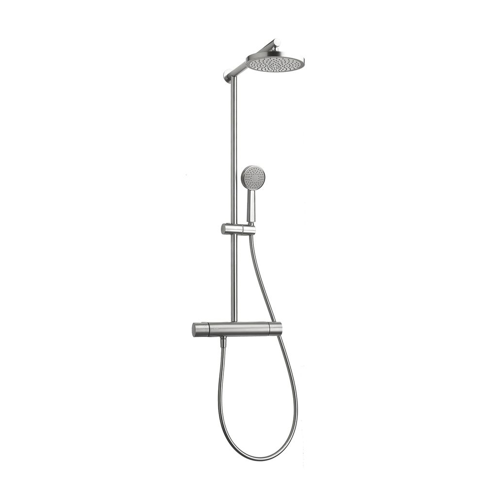 Aquabrass 52635 Tekno 1/2 Thermostatic Shower Column Polished Stainless Steel