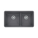 Blanco 401396 Precis U 1.75 Undermount Double Kitchen Sink Cinder