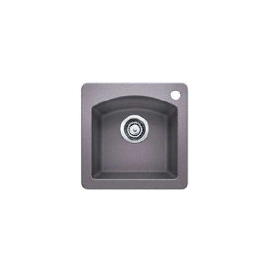 Blanco 401663 Diamond Mini Single Bowl Drop In Kitchen Sink Metallic Gray