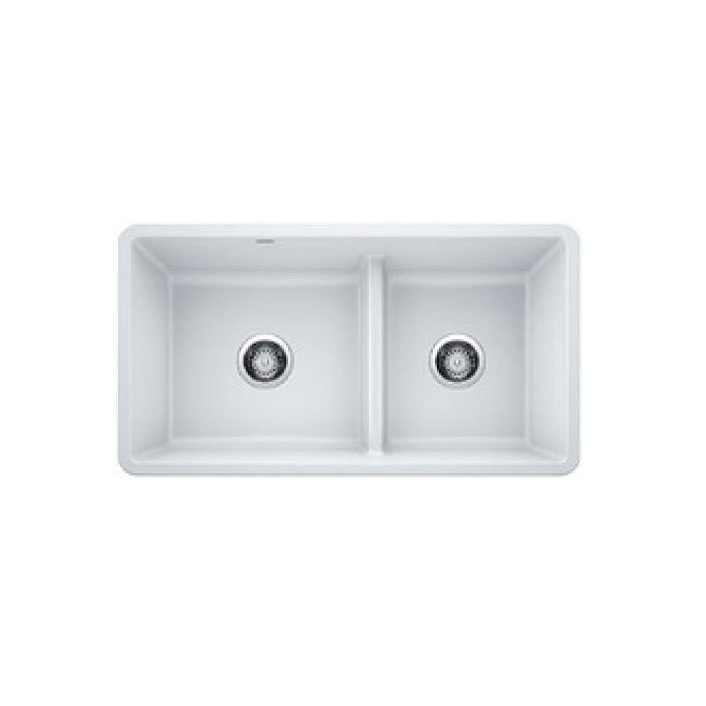 Blanco 402071 Precis U 1 3/4 Low Divide Double Sink White