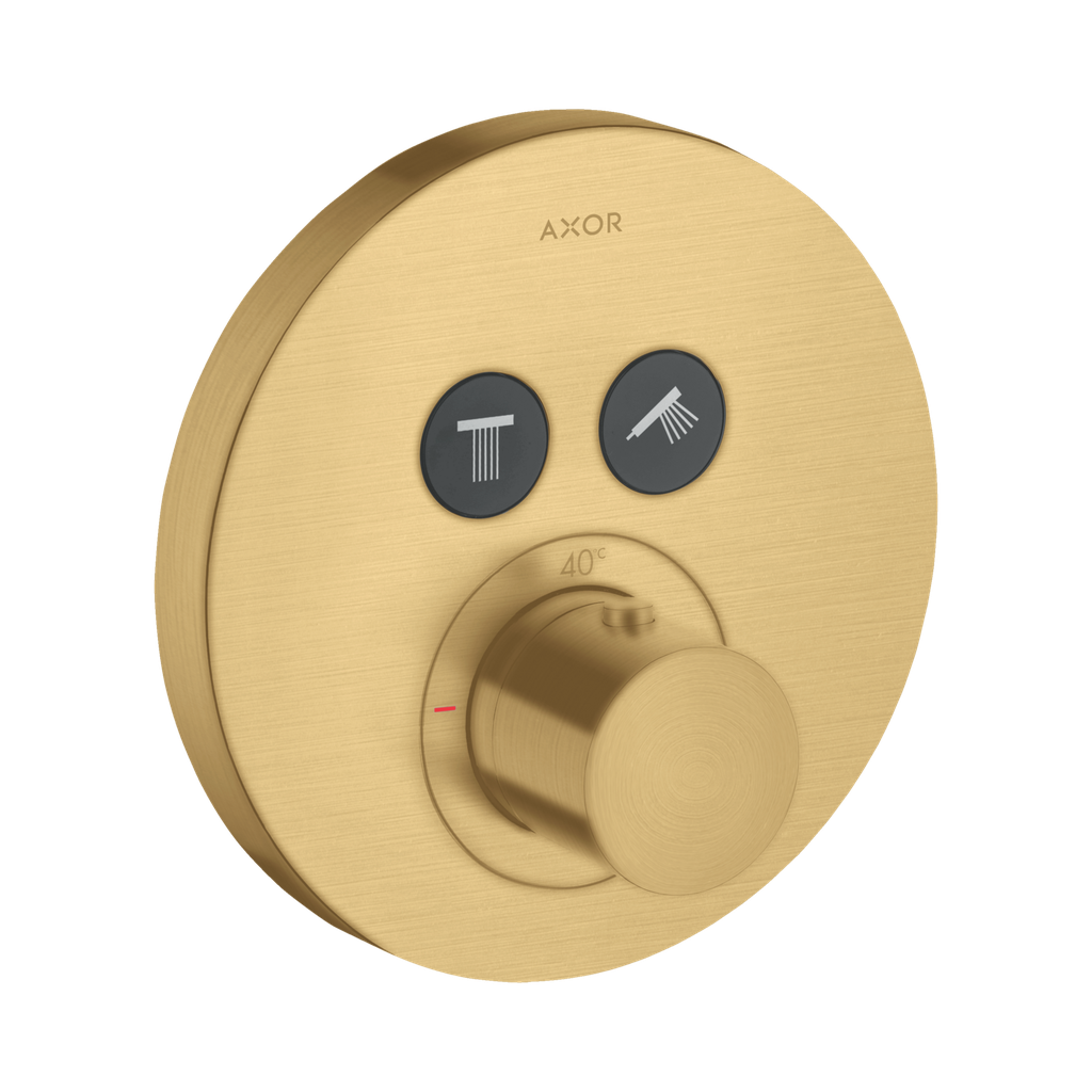 Hansgrohe 36723251 Axor ShowerSelect Thermostatic Round Trim Brushed Gold Optic