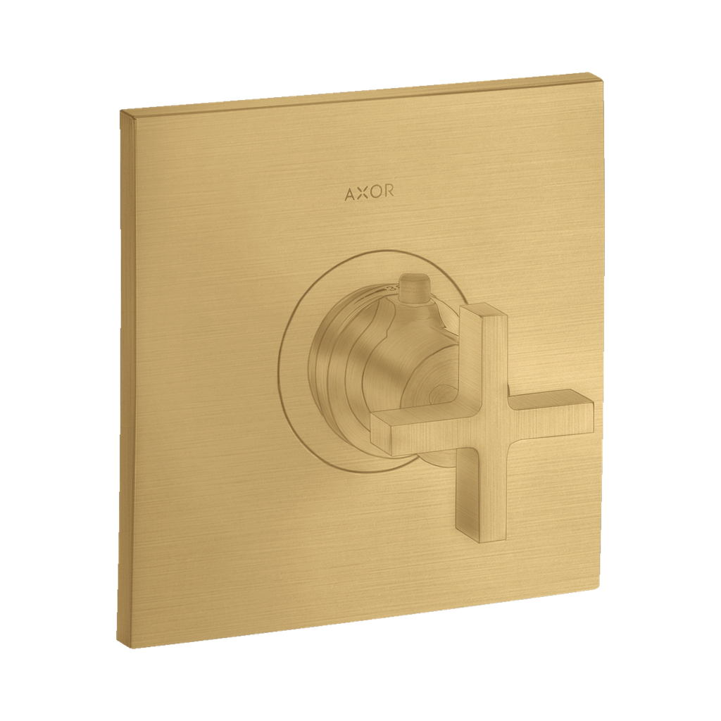 Hansgrohe 39716251 Axor Citterio Thermostatic Trim with Cross Handle Brushed Gold Optic