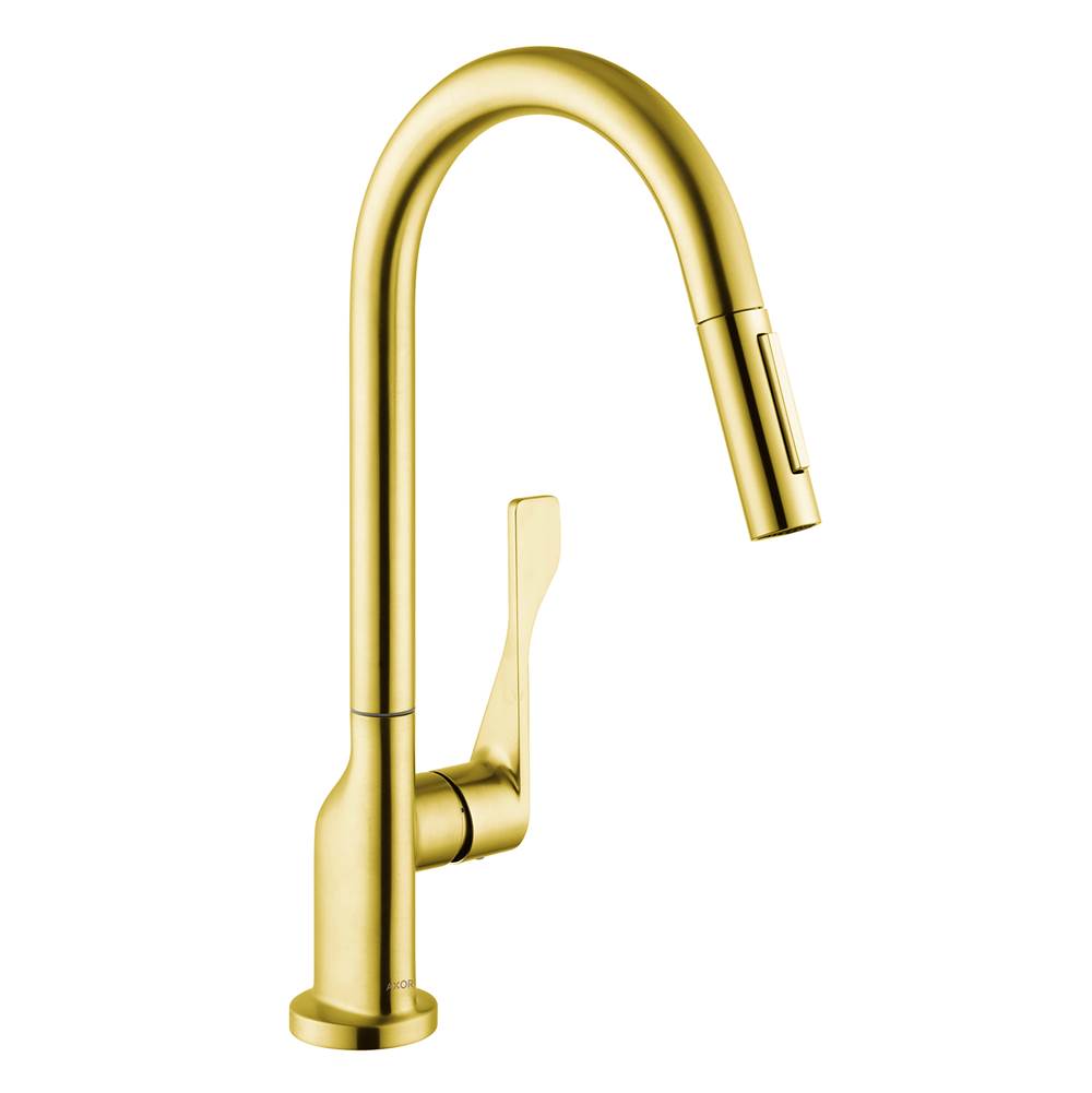 Hansgrohe 39835251 Axor Citterio Higharc Kitchen Faucet 2-Spray Pull-Down 1.75 Gpm Brushed Gold Optic