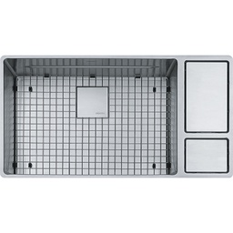 [FRA-CUX110-31] Franke CUX110-31 Chef Center Undermount Sink Single Ss- All Accessories Included [grid, glass cutting board, cute mat, colander, roller mat, drain board, drain cover, and strainer assembly]