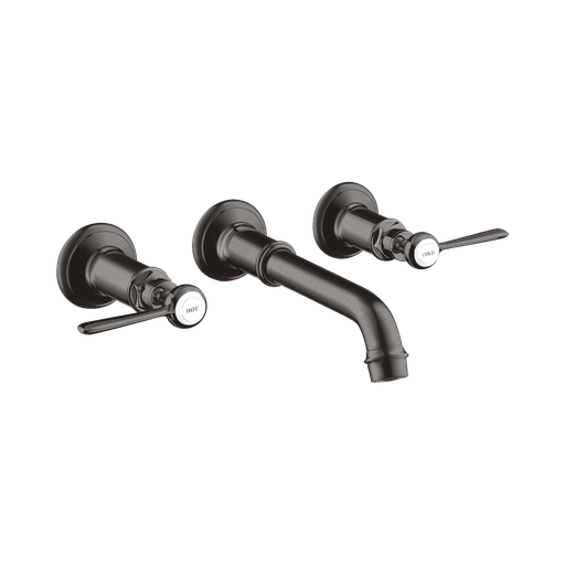 [HAN-16534341] Hansgrohe 16534341 Axor Montreux Wall Mounted Widespread Faucet Trim Brushed Black Chrome