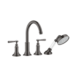 [HAN-16555341] Hansgrohe 16555341 Axor Montreux 4-Hole Roman Tub Set Trim Brushed Black Chrome