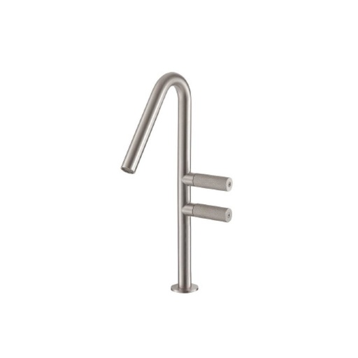 [TRE-3053] Treemme 3053 Medium Single Hole Lavatory Faucet Two Handles Stainless