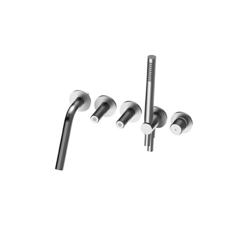 [TRE-6005_51] Treemme 6005 Wall Mount Tub Filler No Rough Stainless