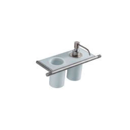 [TRE-8371] Treemme 8371 Wall Mount Soap Disp And Tumbler Holder Stainless
