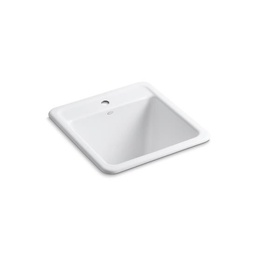 [KOH-19022-1-0] Kohler 19022-1-0 Park Falls Top-/Under-Mount Utility Sink With Single Faucet Hole