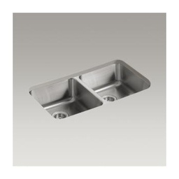 [KOH-3350-NA] Kohler K3350 Undertone 31 x 18 Undermount Double Equal Kitchen Sink