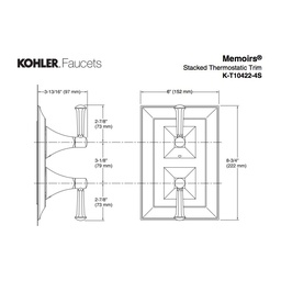 [KOH-T10422-4V-BN] Kohler T10422-4V-BN Memoirs Stacked Valve Trim With Stately Design And Deco Lever Handles Valve Not Included