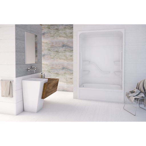 [MIR-FPL16R1] Mirolin FPL16L/R Parker 16 Free Living Series One Piece Shower White Bars