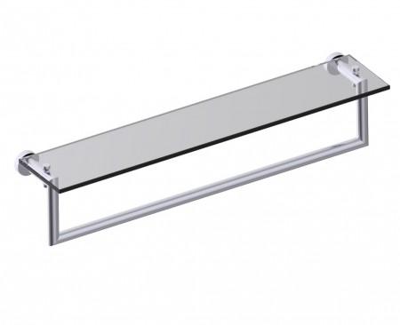 [KART-144678-81] Kartners 144678-81 OSLO 24" Glass Shelf w/ Towel Rail Brushed Nickel