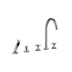 [DOR-27522809-06] Dornbracht 27522809 Vaia Five Hole Tub Set With Hand Shower Set Platinum Matte