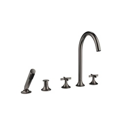 [DOR-27522809-99] Dornbracht 27522809 Vaia Five Hole Tub Set With Hand Shower Set Dark Platinum Matte