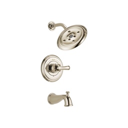 [DEL-T14497-PNLHP] Delta T14497 Cassidy Monitor 14 Series H2Okinetic Tub Shower Trim Less Handle Polished Nickel