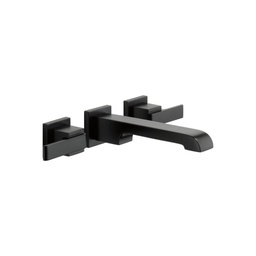 [DEL-T3567LF-BLWL] Delta T3567LF Ara Two Handle Wall Mount Bathroom Faucet Trim Matte Black