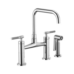 [BRI-62553LF-PC] Brizo 62553LF Litze Bridge Faucet Square Spout Knurled Handle Chrome