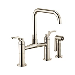 [BRI-62554LF-PN] Brizo 62554LF Litze Bridge Faucet Square Spout Polished Nickel