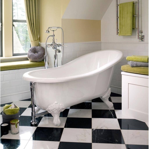 [VA-SHR-N-SW-OF+FT-SHR-SW] Victoria + Albert SHR-N-SW-OF+FT-SHR-SW Shropshire 61" x 30" Freestanding Bathtub White