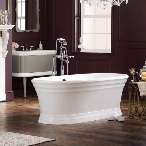 [VA-WOR-N-SW-OF] Victoria + Albert Worcester Freestanding Tub With Overflow Standard White