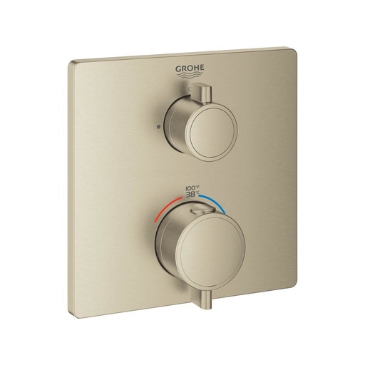 [GRO-24110EN0] Grohe 24110EN0 Grohtherm Single Function 2 Handle Thermostatic Trim Brushed Nickel