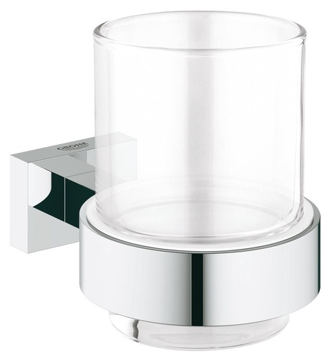 [GRO-40755001] Grohe 40755001 Essentials Cube Crystal Glass With Holder Chrome