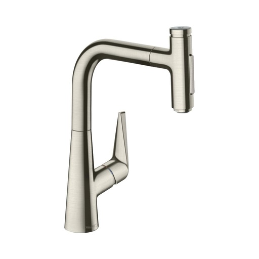 [HAN-72824801] Hansgrohe 72824801 Talis Select S Prep Kitchen Faucet 2 Spray Pull Out Steel Optic