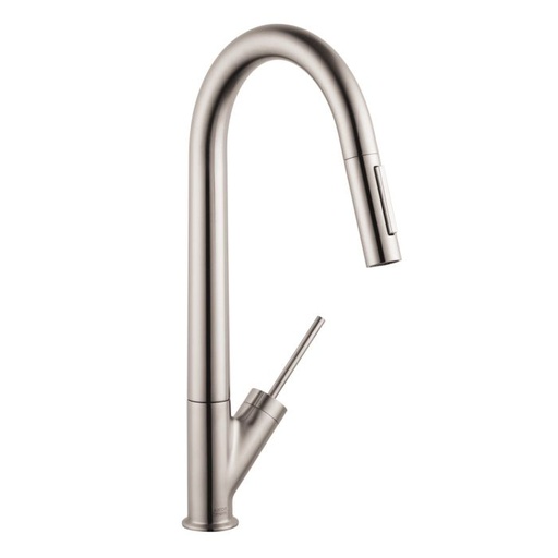 [HAN-10821801] Hansgrohe 10821801 Axor Starck Higharc Kitchen Faucet Steel Optik