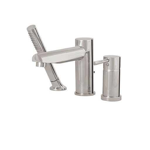 [AQB-61013BN] Aquabrass 61013 Volare Straight 3 Piece Deckmount Tub Filler With Handshower Brushed Nickel