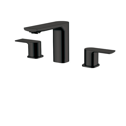 [AQB-15016EBK] Aquabrass 15016 Midtown Widespread Lav. Faucet 8"Cc Electro Black