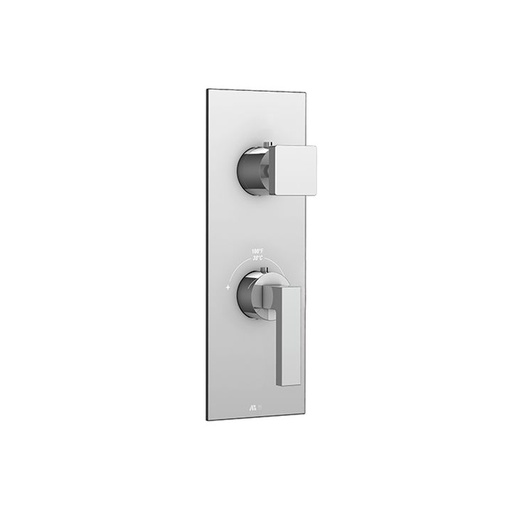 [AQB-S8284BN] Aquabrass S8284 B Jou Square Trim Set For Thermostatic Valve 12123 2 Way Shared Functions Brushed Nickel