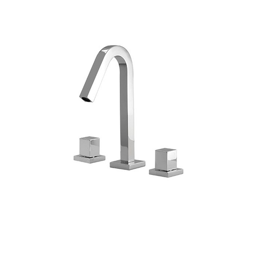 [AQB-X7910PC] Aquabrass X7910 Xsquare Short Widespread Lavatory Faucet Polished Chrome