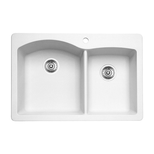 [BLA-400059] Blanco 400059 Diamond 1.75 Double Drop In Kitchen Sink White