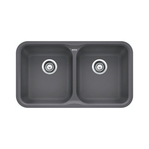 [BLA-401398] Blanco 401398 Vision U 2 Double Undermount Kitchen Sink Cinder