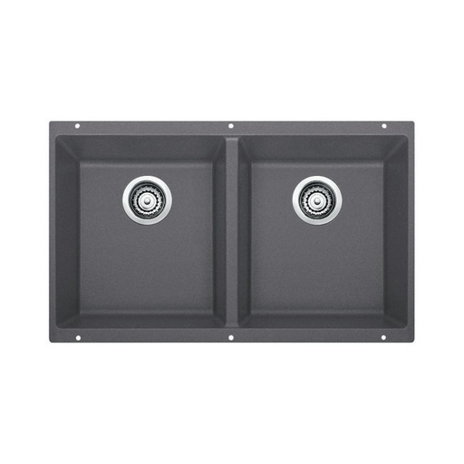 [BLA-401415] Blanco 401415 Precis U 2 Double Undermount Kitchen Sink Cinder